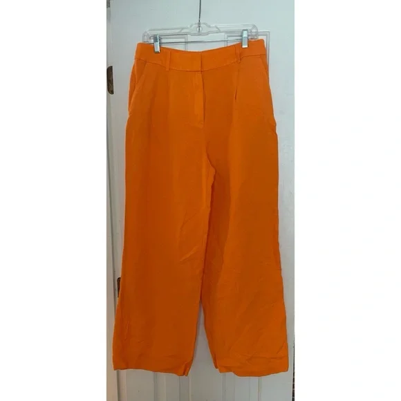 LOFT Wide Leg Pants in Vibrant Orange - Picture 2 of 5